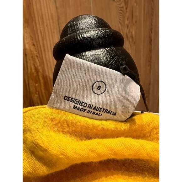 Rue Stiic Small Sahara Shirt Womens Gauze Cotton Mustard Yellow Button-Down - Picture 6 of 6